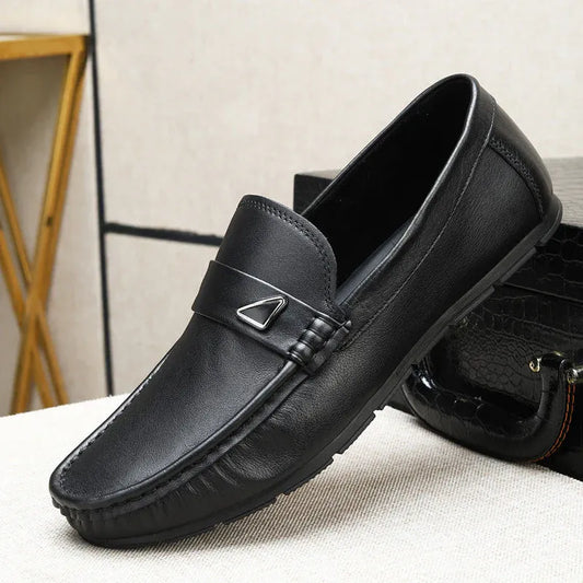 Men’s Leather-Look Slip-On Driving Loafers