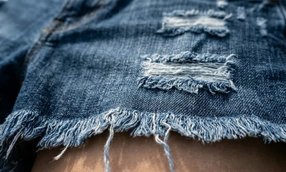Women's Distressed Frayed Hem Denim Shorts