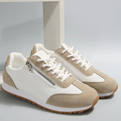 Lightweight Casual Zip Lace Sneakers