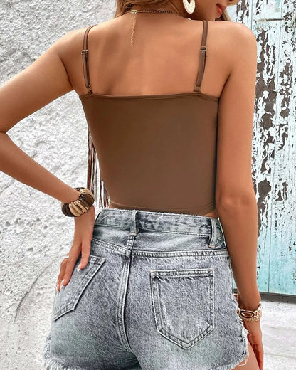 Women’s Western Fringe Crop Cami Top