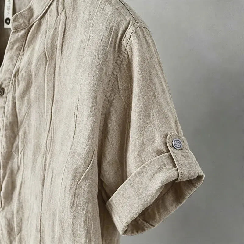 Men’s Rolled-Sleeve Henley Shirt