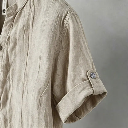 Men’s Rolled-Sleeve Henley Shirt