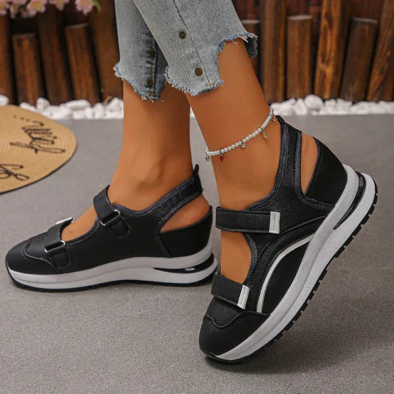 Women’s Cutout Hook-and-Loop Walking Shoes