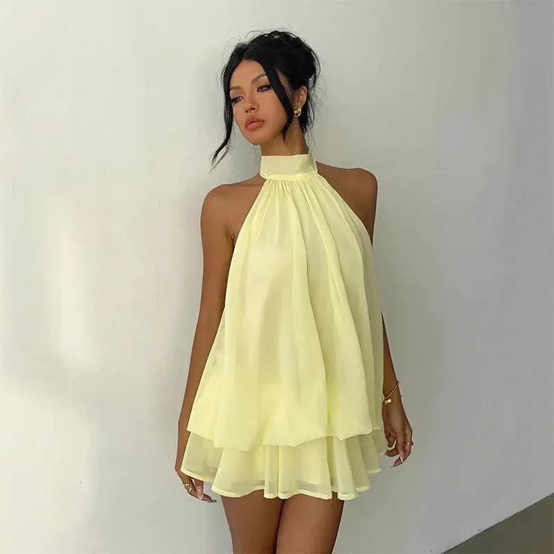 Women’s Flowy Halter Mini Dress
