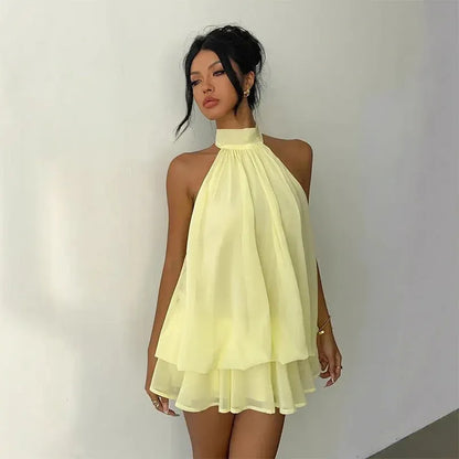 Women’s Flowy Halter Mini Dress