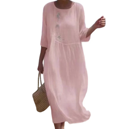 Women’s Embroidered Relaxed Fit Midi Dress