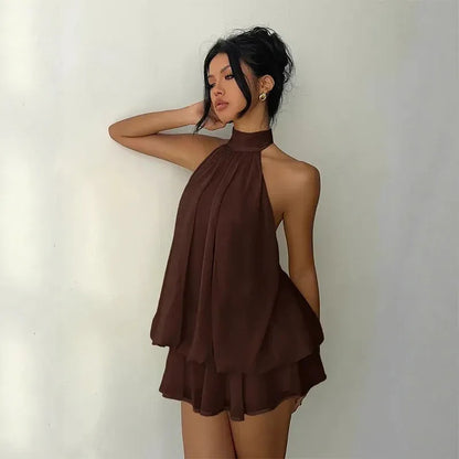 Women’s Flowy Halter Mini Dress