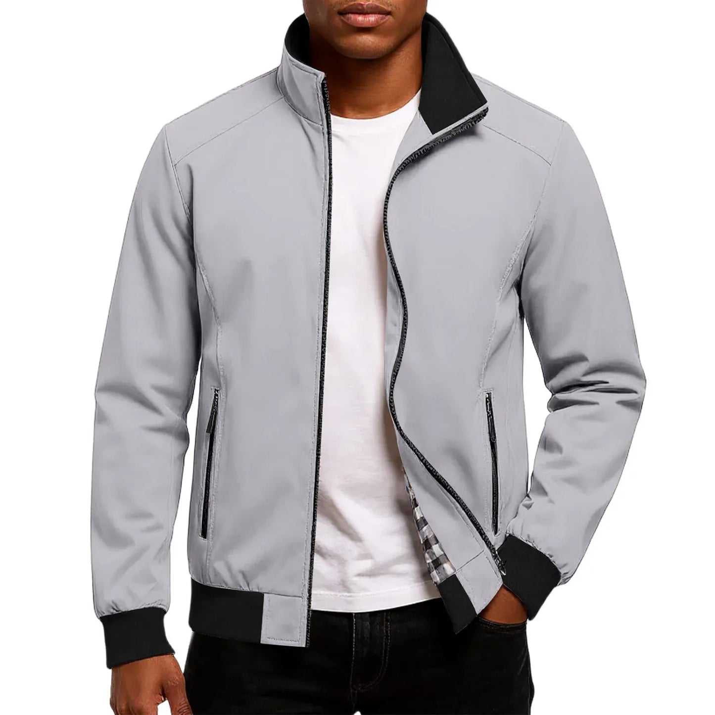 Casual Zip-Up Bomber Jacket
