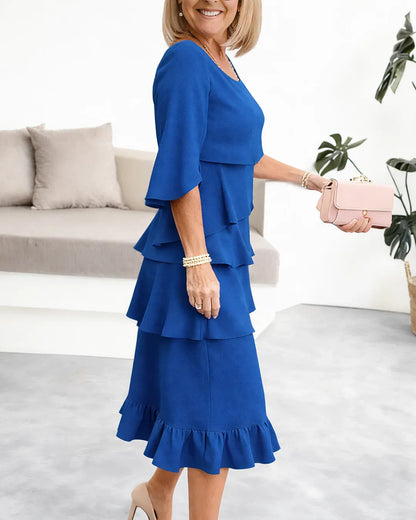 Women’s Elegant Ruffle Midi Dress