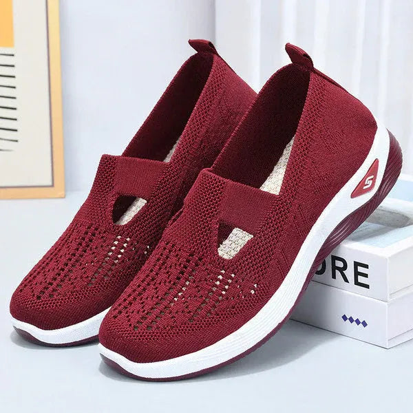Women’s Breathable Knit Slip-On Walking Shoes