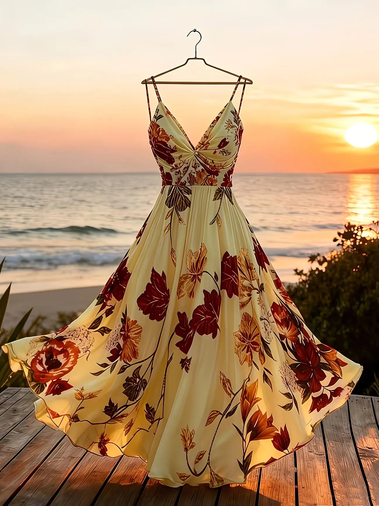 Women's Floral Print Sleeveless Maxi Dress