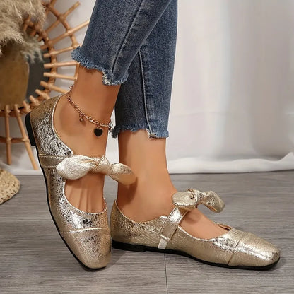 Women's Bow Accent Mary Jane Flats
