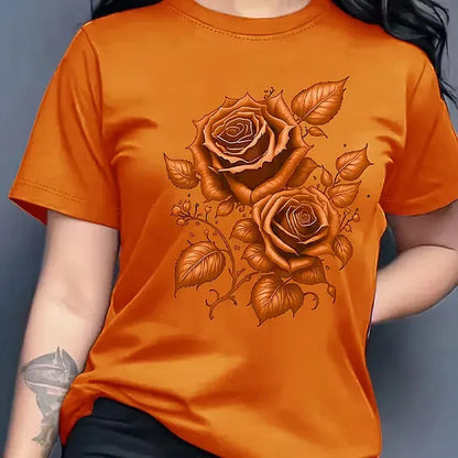 Women's Rose Graphic Crewneck T-Shirt