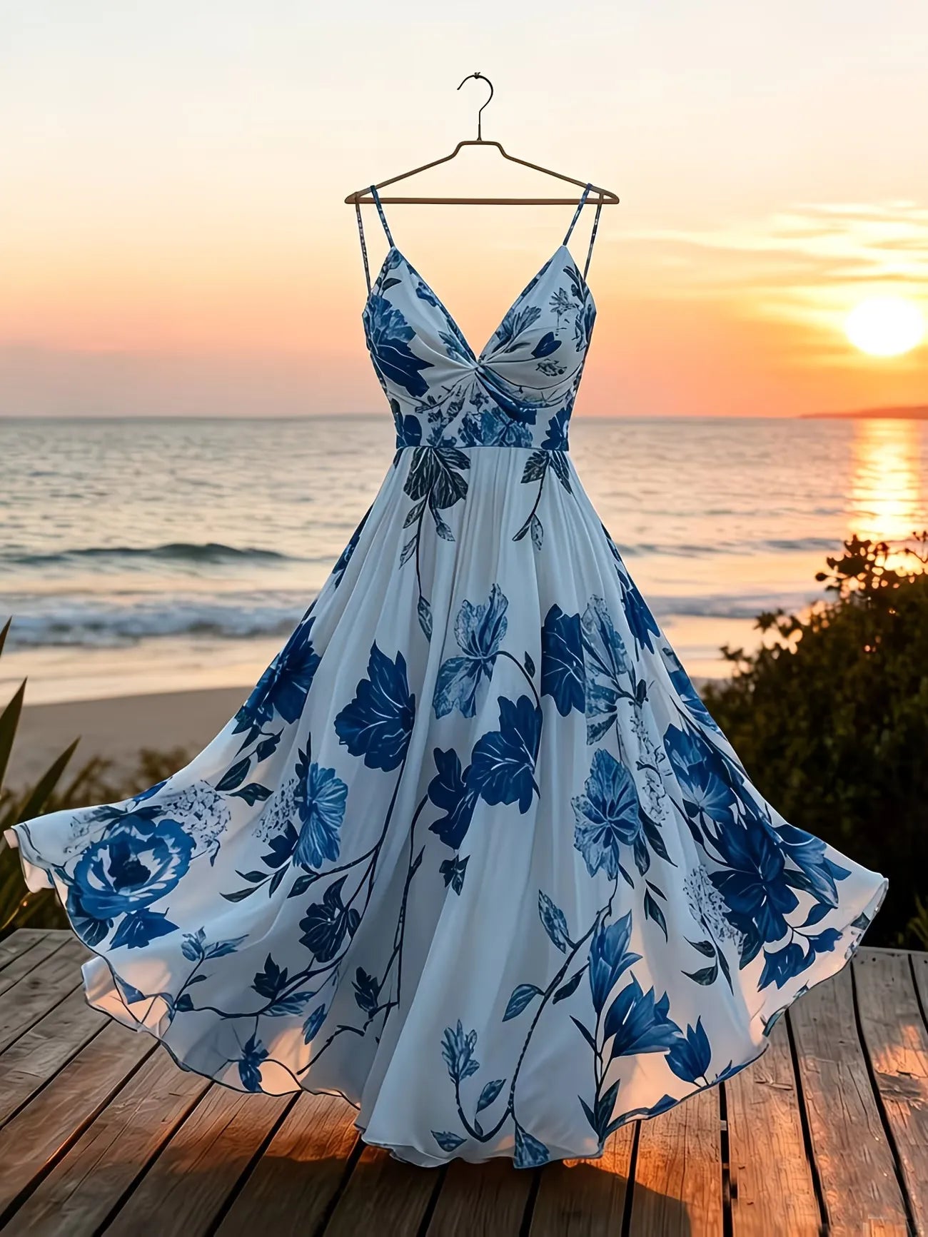 Women's Floral Print Sleeveless Maxi Dress