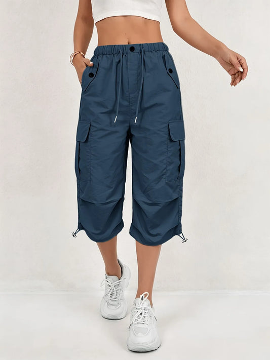 Women’s High-Waist Cargo Capri Pants