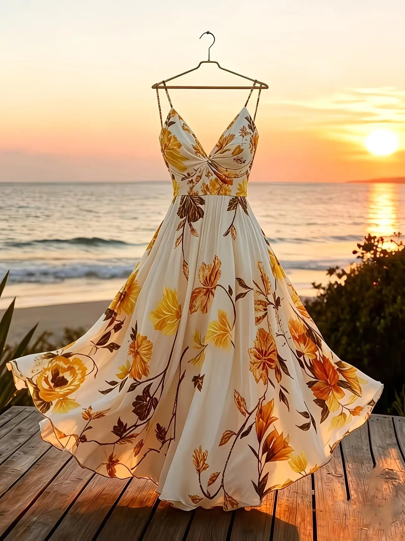 Women's Floral Print Sleeveless Maxi Dress