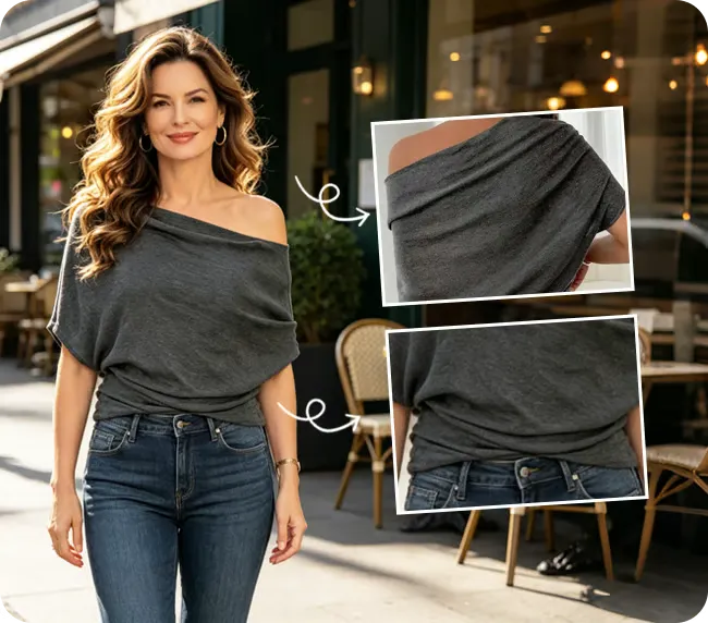 Women’s Draped Off-Shoulder Batwing Top