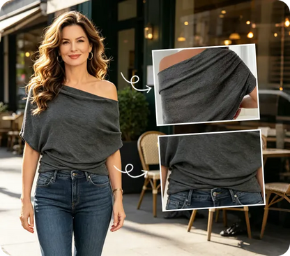 Women’s Draped Off-Shoulder Batwing Top