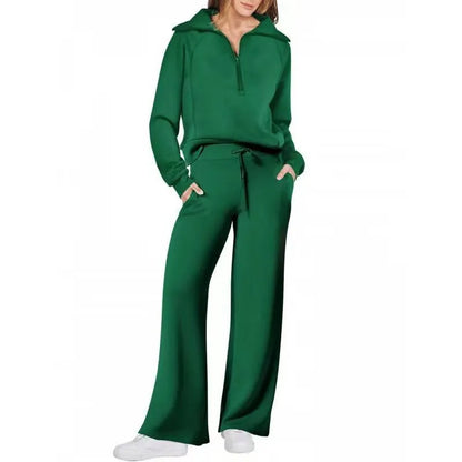Women’s Half-Zip Wide-Leg Lounge Set