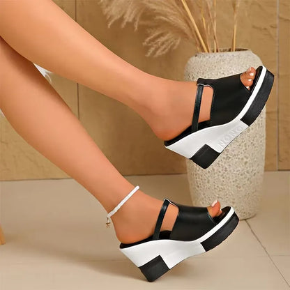 Women's Open Toe Wedge Slide Sandals