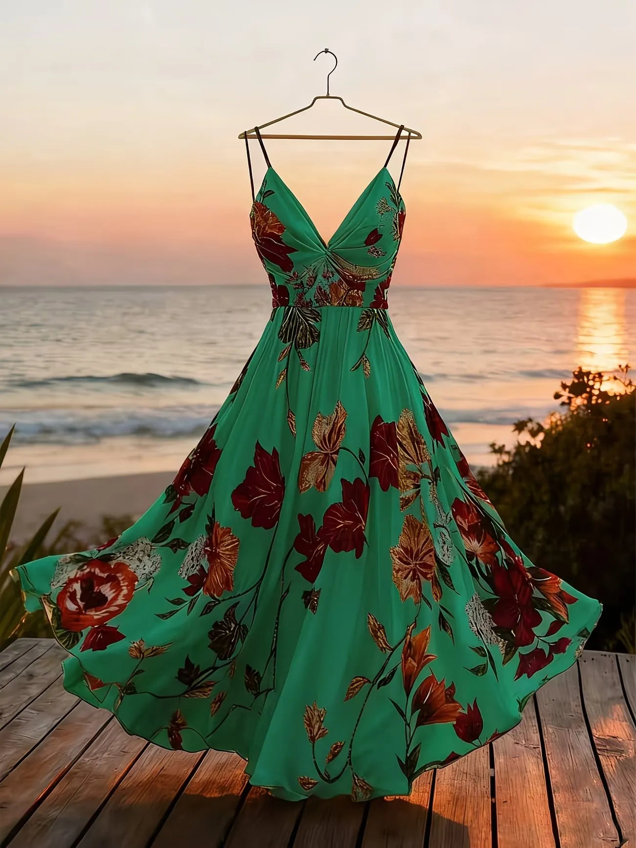 Women's Floral Print Sleeveless Maxi Dress