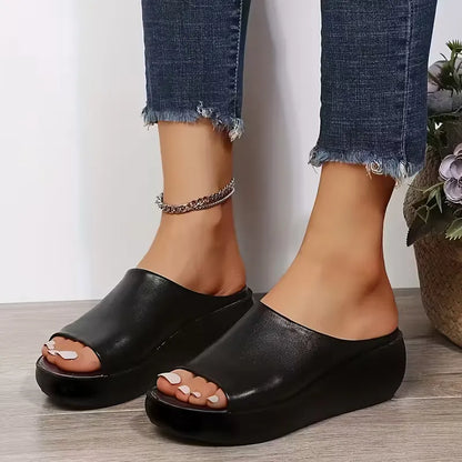 Women’s Open-Toe Wedge Mule Sandals