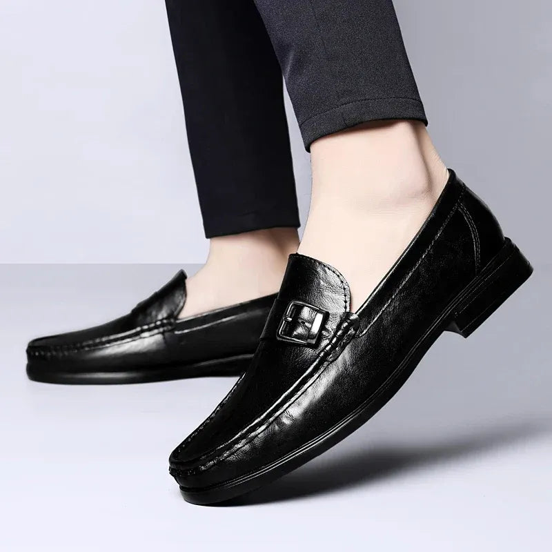 Men’s Buckle Accent Slip-On Dress Loafers