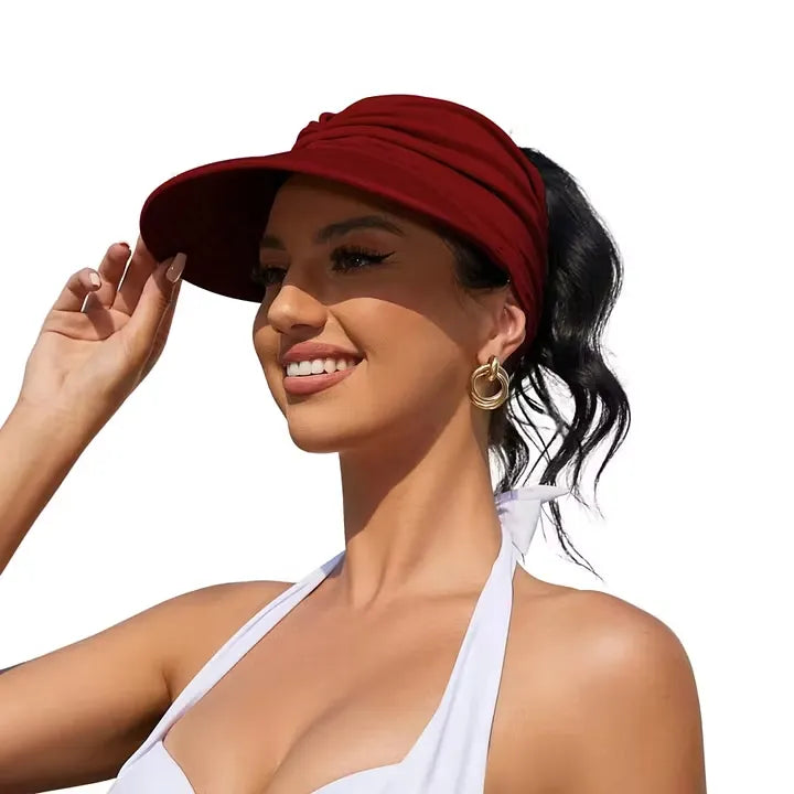 Women’s Wide Brim Open-Top Sun Visor Hat
