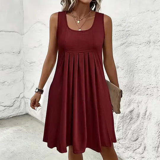 Women's Sleeveless Pleated Swing Dress