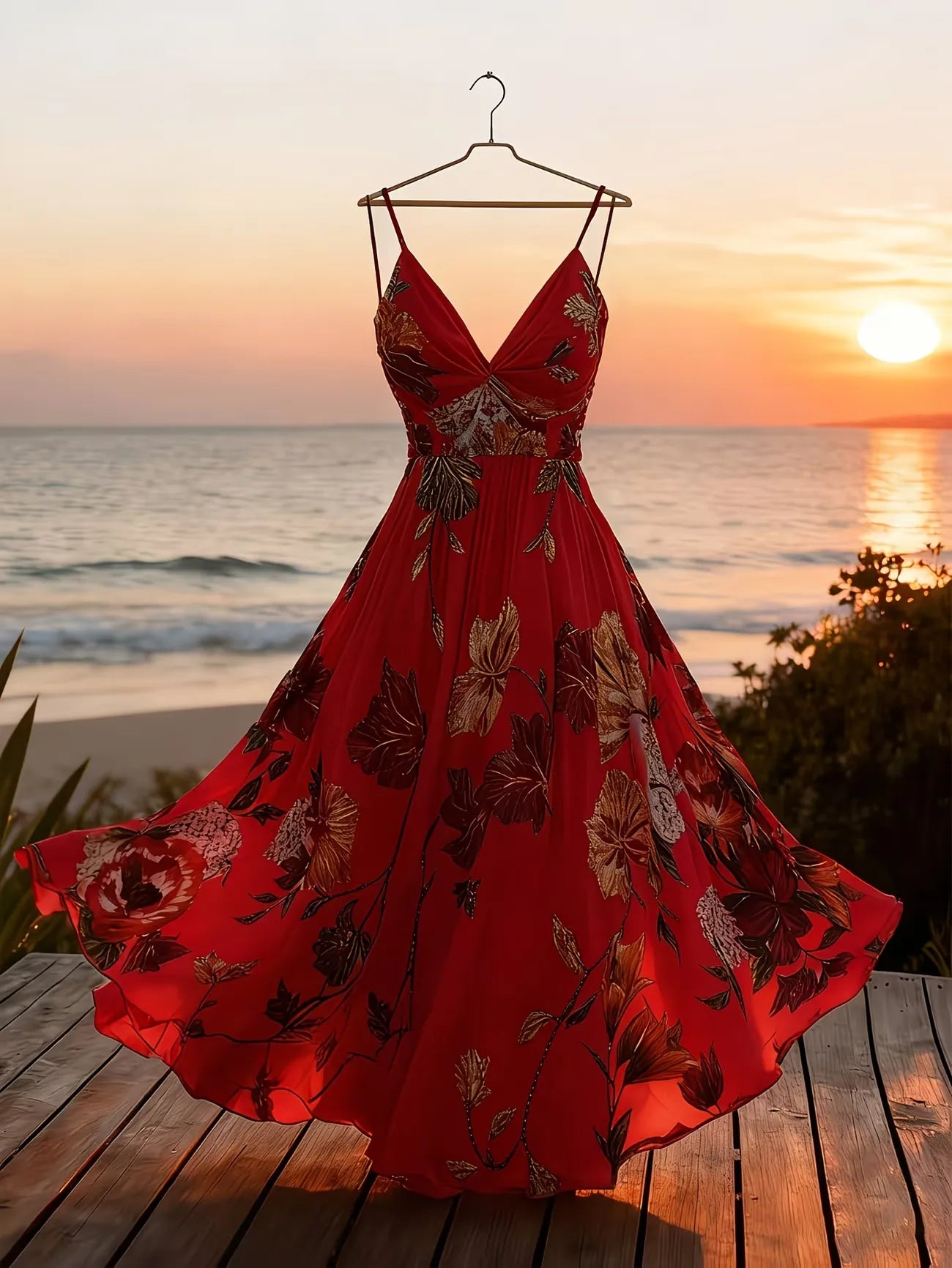 Women's Floral Print Sleeveless Maxi Dress
