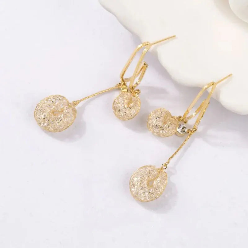 Elegant Crystal Drop Tassel Earrings