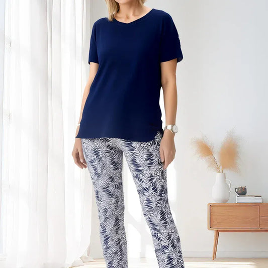 Women’s Casual Two-Piece Printed Pants Set