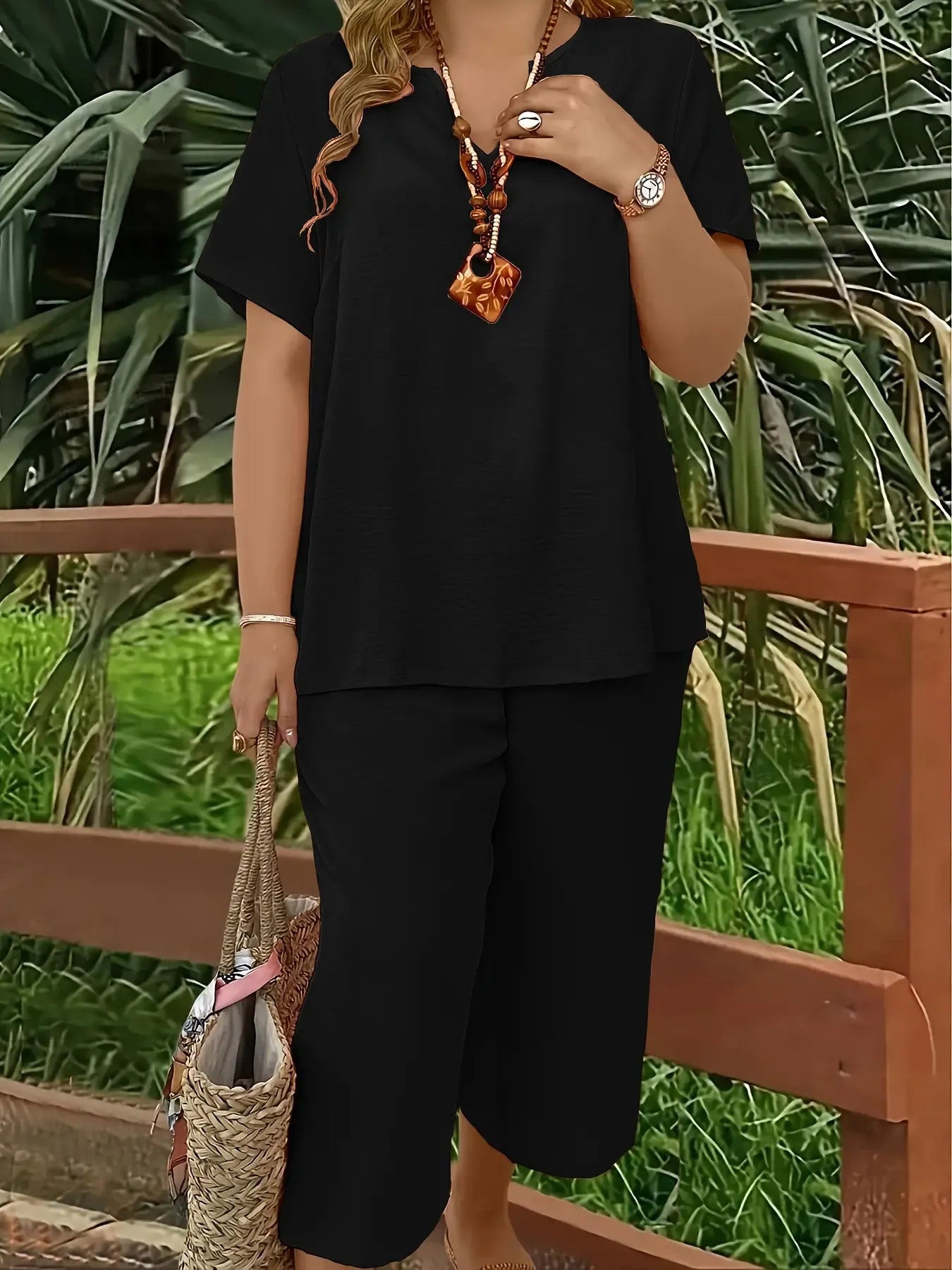 Women’s Casual Two-Piece Top and Pants Set