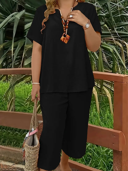 Women’s Casual Two-Piece Top and Pants Set