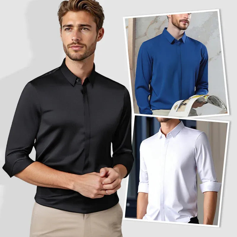 Men’s Stretch Wrinkle-Free Slim Fit Dress Shirt