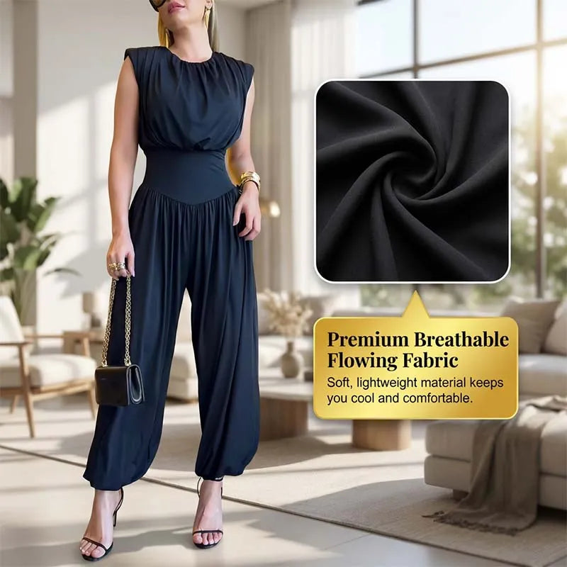 High Waist Sleeveless Harem Jumpsuit