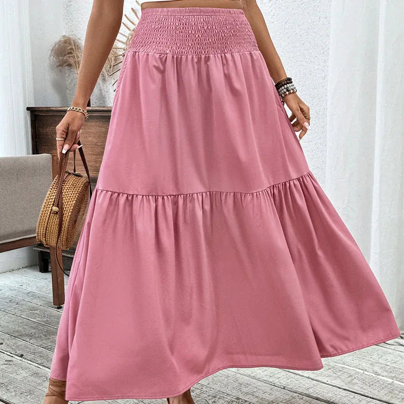 Women’s Smocked High-Waist Maxi Skirt
