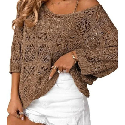 Women’s Openwork Crochet Knit Top