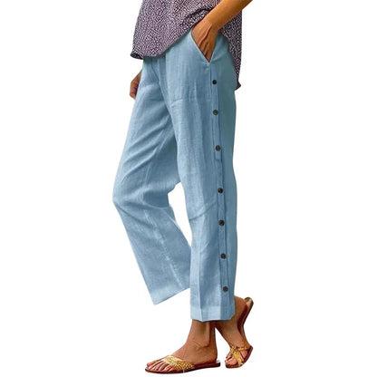 Women’s Side Button Cropped Pants