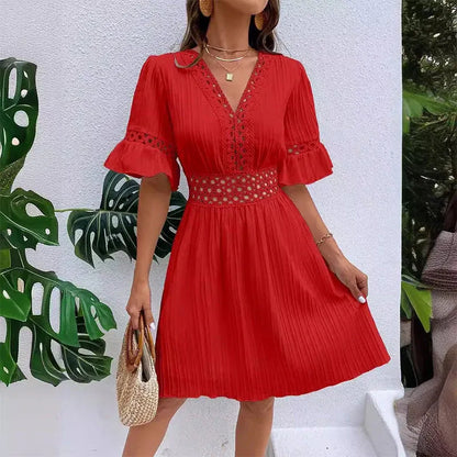 Women’s Lace Cutout V-Neck Mini Dress