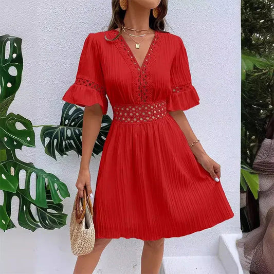 Women’s Lace Cutout V-Neck Mini Dress