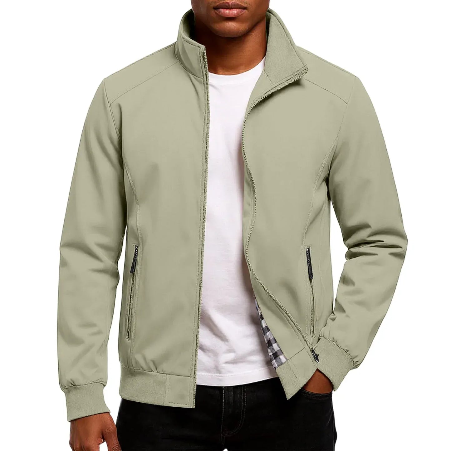 Casual Zip-Up Bomber Jacket