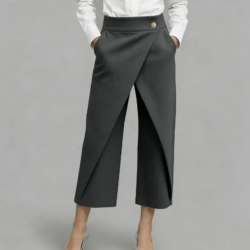 Women’s High-Waist Cropped Wide Leg Pants