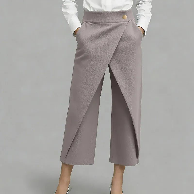 Women’s High-Waist Cropped Wide Leg Pants