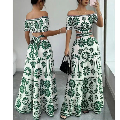 Women's Off-Shoulder Floral Cutout Maxi Dress