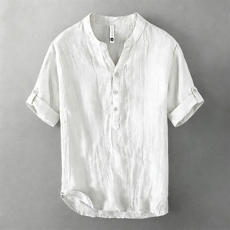 Men’s Rolled-Sleeve Henley Shirt