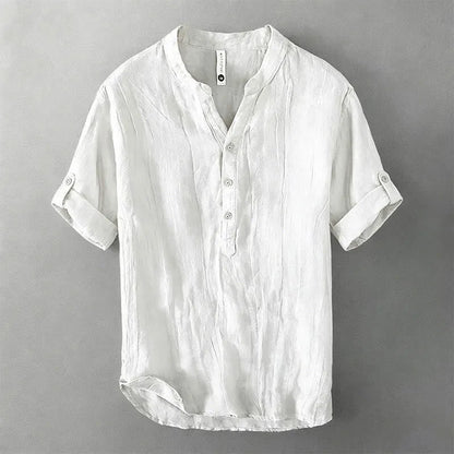 Men’s Rolled-Sleeve Henley Shirt