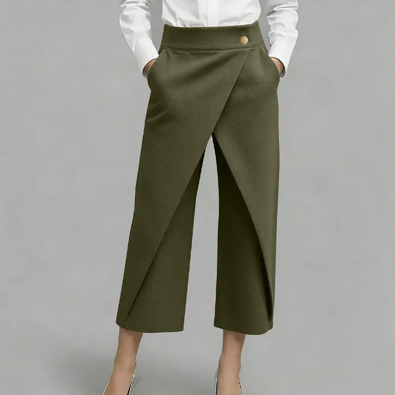 Women’s High-Waist Cropped Wide Leg Pants