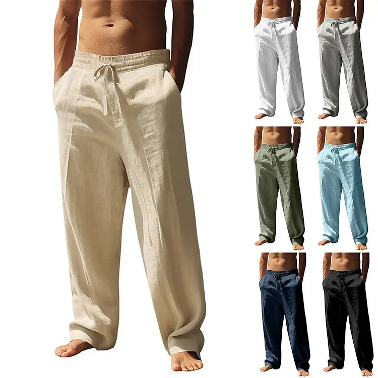 Men’s Lightweight Drawstring Linen-Style Pants