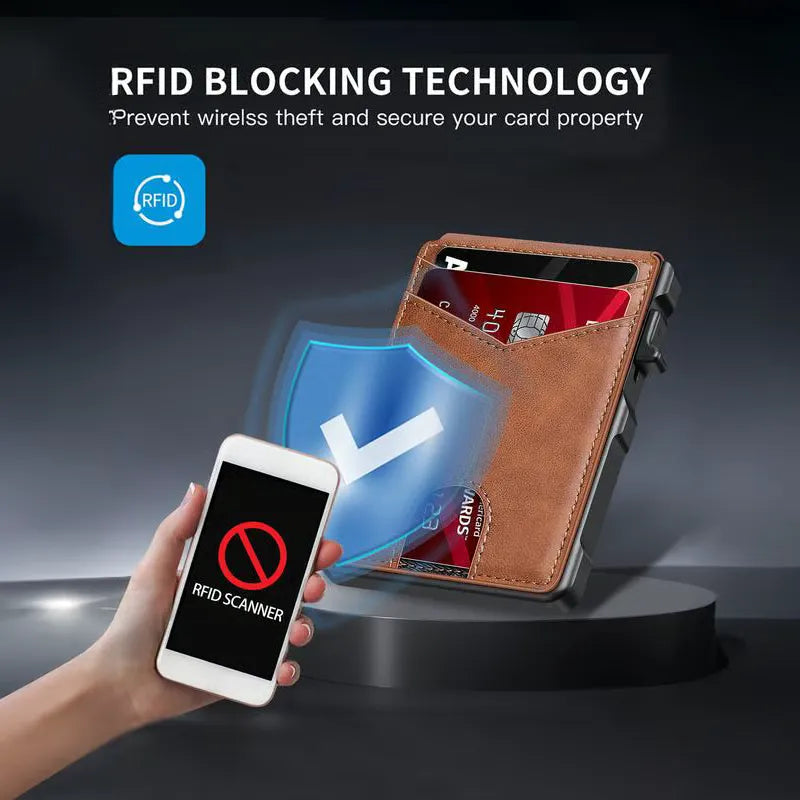 Slim RFID Pop-Up Card Wallet with Money Clip